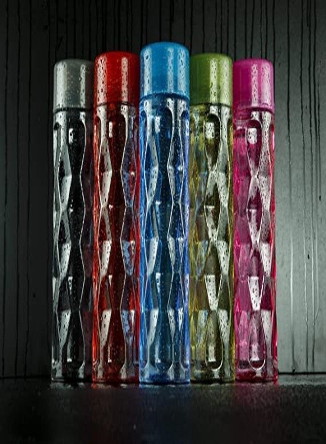 Filox Plastic Water Bottles Set of 6 | for Fridge 1 Litre | Unbreakable Bubble Design Water Bottle for Home, School, Office, Kids | Lightweight Water Bottle Set - 1000 ml Each - Image 2